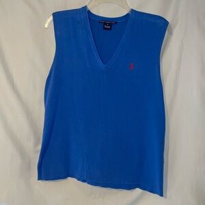 Ralph Lauren Sport sleeveless blue sweater.